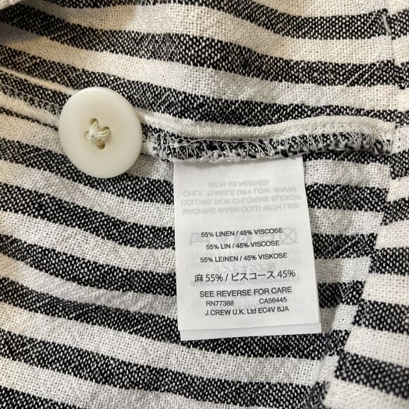 Madewell Linen Button-Back Tee Shirt Shift Dress w/ Pockets Striped Size Small - Picture 9 of 10